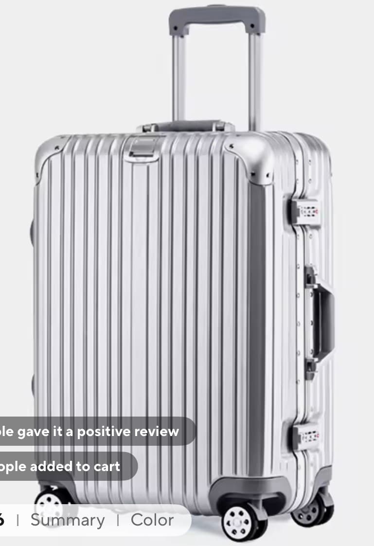 Aluminum Frame Suitcase 29 Inch TSA Customs Lock Trolley Case Universal Wheel 20" 26" Luggage Boarding Box Travel Suitcases